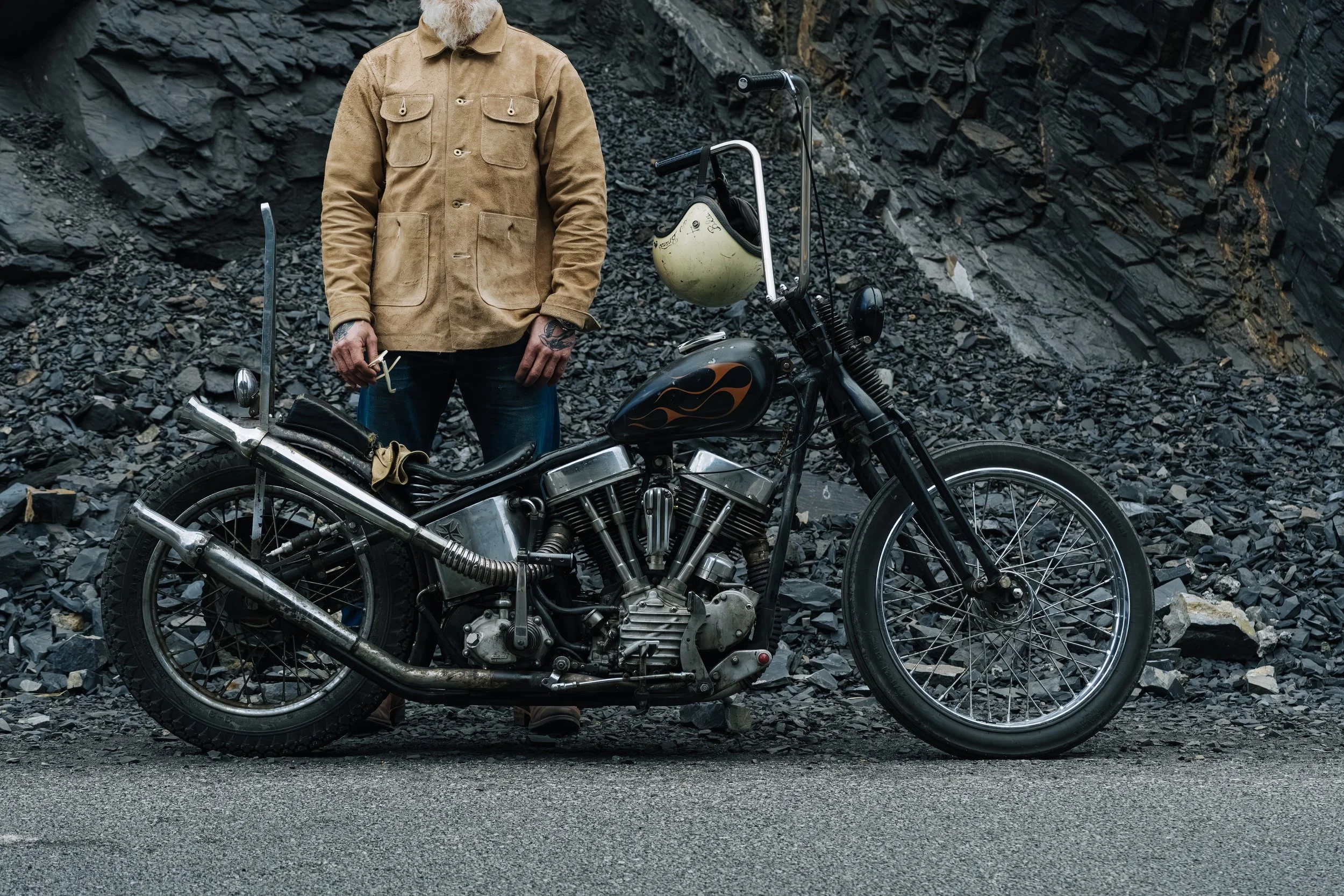 Aged Ivory Rough-Out Chore Coat | Black Bear Brand — Black Bear Brand